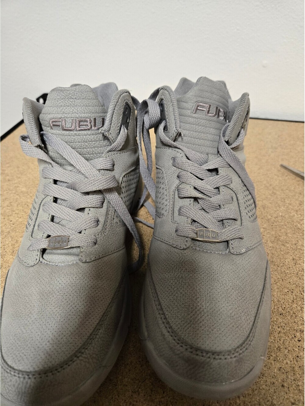 FUBU gray high top sneakers Size 9 Vintage
